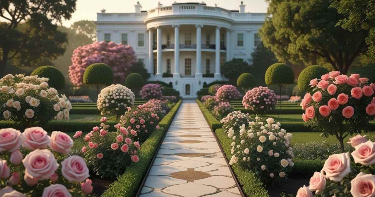 White House Rose Garden Paved