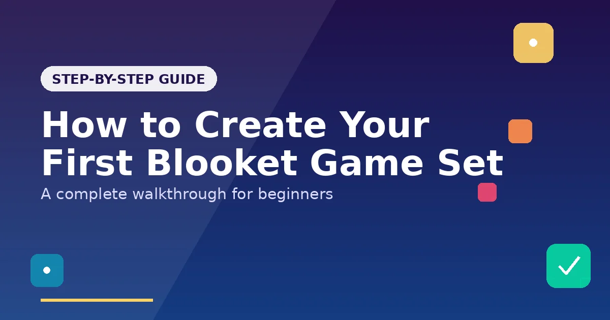 Create your first Blooket game set — step-by-step guide cover graphic with quiz tile icons